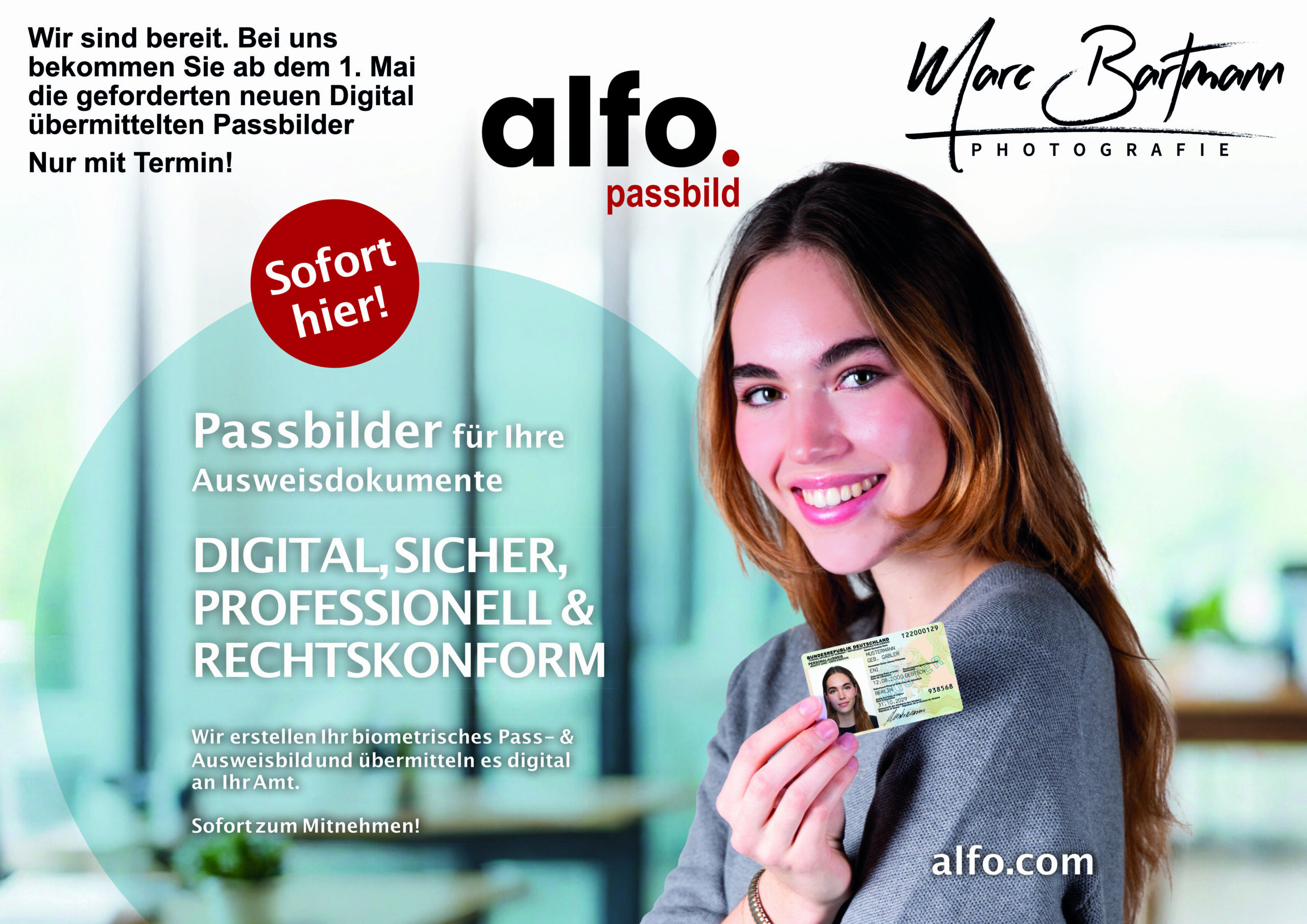 Werbung neue digitale Passbilder